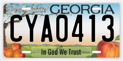 GA license plate CYA0413