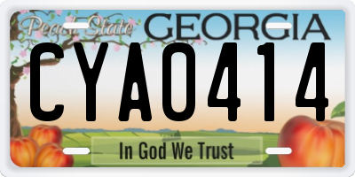 GA license plate CYA0414