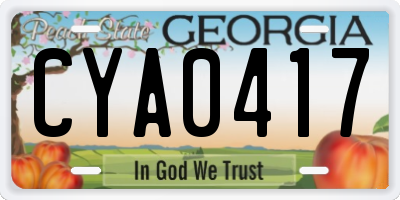 GA license plate CYA0417