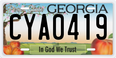 GA license plate CYA0419