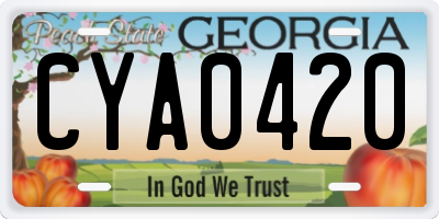 GA license plate CYA0420