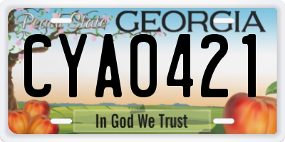 GA license plate CYA0421