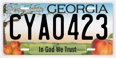 GA license plate CYA0423