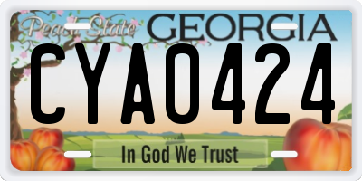 GA license plate CYA0424