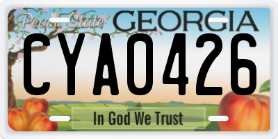 GA license plate CYA0426