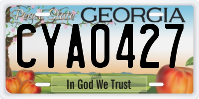 GA license plate CYA0427