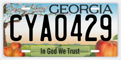 GA license plate CYA0429