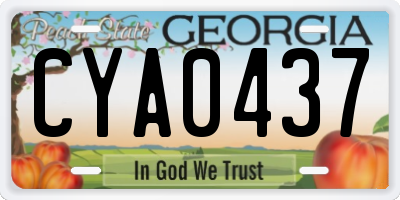 GA license plate CYA0437