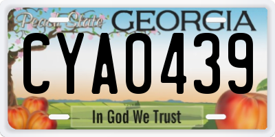 GA license plate CYA0439