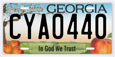 GA license plate CYA0440