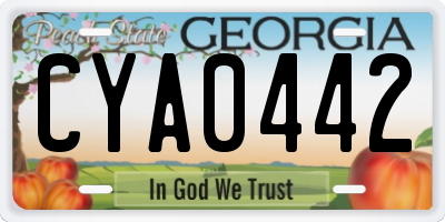 GA license plate CYA0442