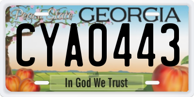 GA license plate CYA0443