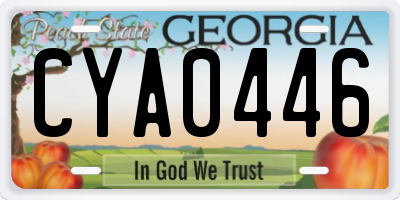GA license plate CYA0446