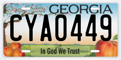 GA license plate CYA0449