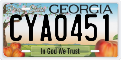 GA license plate CYA0451