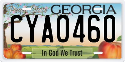 GA license plate CYA0460