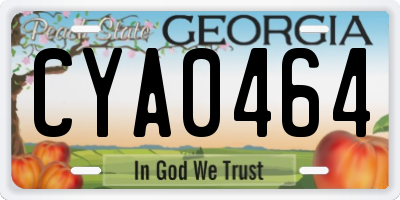 GA license plate CYA0464
