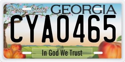 GA license plate CYA0465