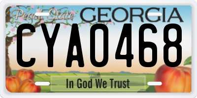 GA license plate CYA0468