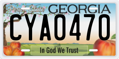 GA license plate CYA0470