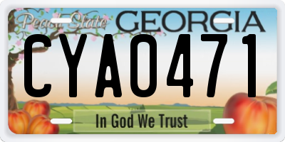 GA license plate CYA0471