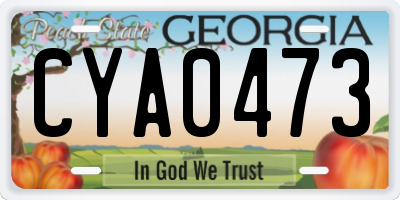 GA license plate CYA0473