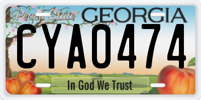 GA license plate CYA0474