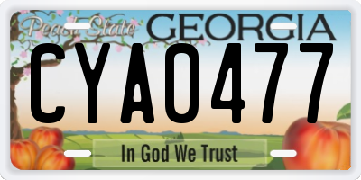 GA license plate CYA0477