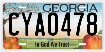 GA license plate CYA0478