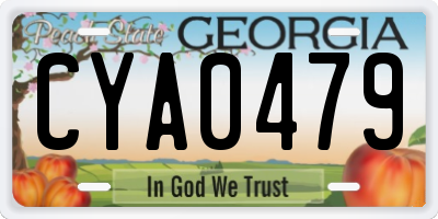 GA license plate CYA0479