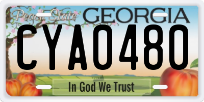 GA license plate CYA0480