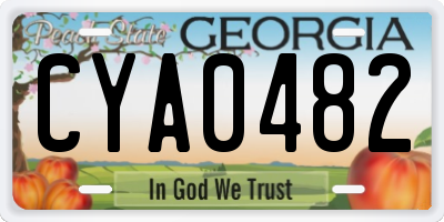 GA license plate CYA0482