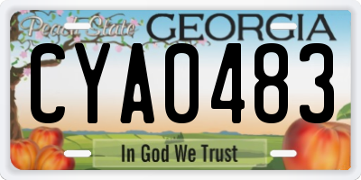 GA license plate CYA0483