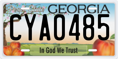 GA license plate CYA0485