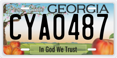 GA license plate CYA0487