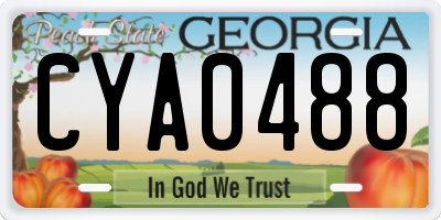 GA license plate CYA0488