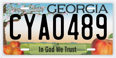 GA license plate CYA0489