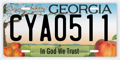 GA license plate CYA0511