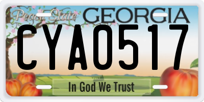 GA license plate CYA0517