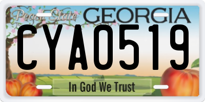 GA license plate CYA0519