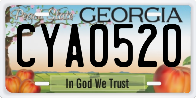 GA license plate CYA0520