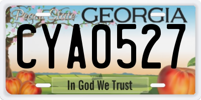 GA license plate CYA0527
