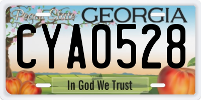 GA license plate CYA0528