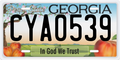 GA license plate CYA0539