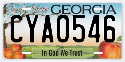GA license plate CYA0546