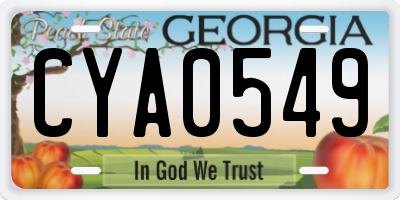 GA license plate CYA0549