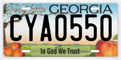 GA license plate CYA0550