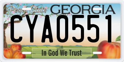 GA license plate CYA0551