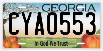 GA license plate CYA0553