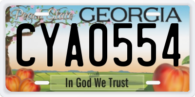 GA license plate CYA0554